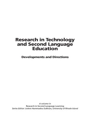 cover image of Research in Technology and Second Language Learning